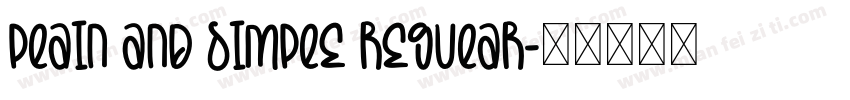 Plain And Simple Regular字体转换
